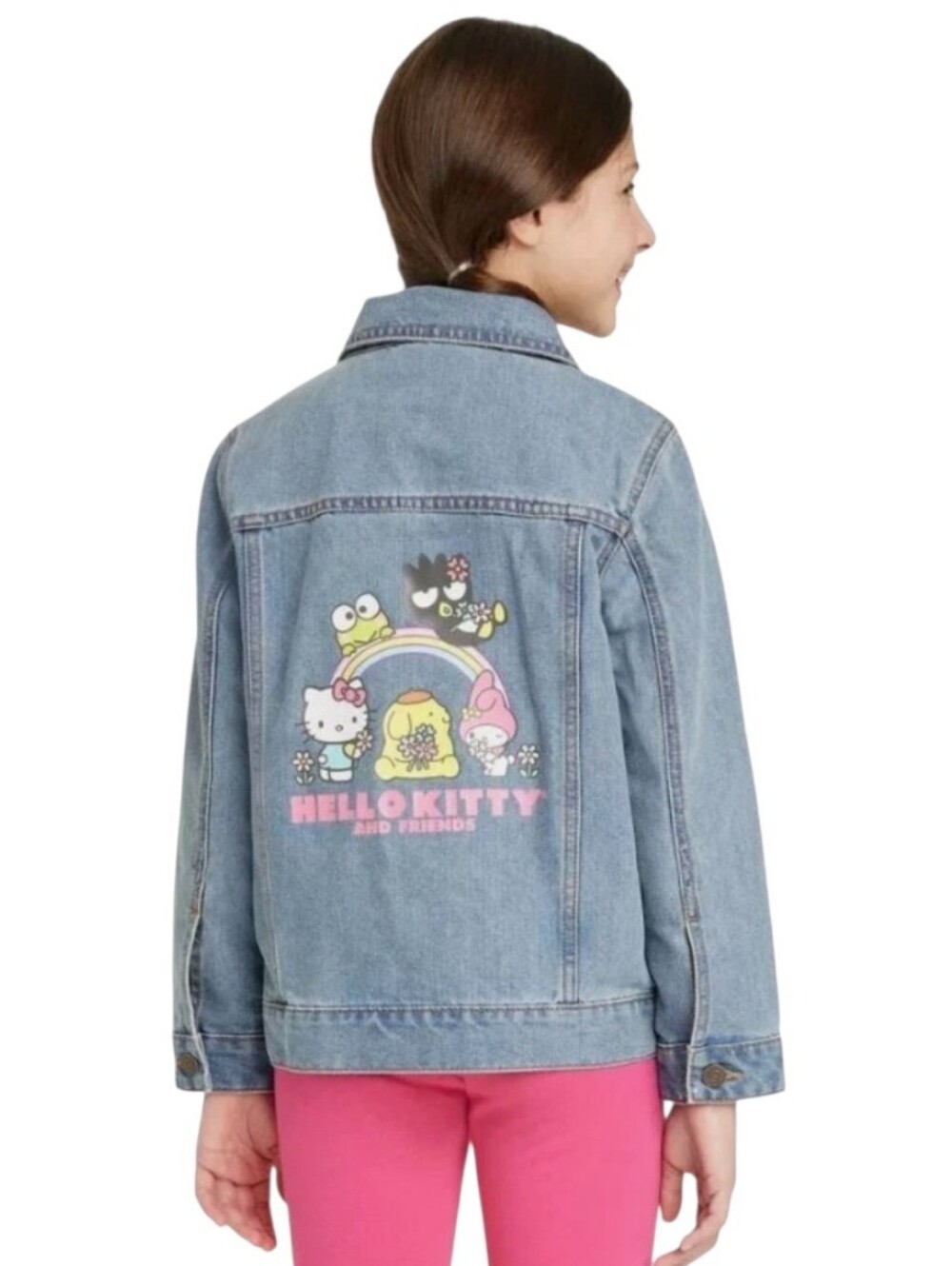 Sanrio Hello Kitty Girls Blue Button Up Jean Jacket 14/16 - Picture 3 of 8